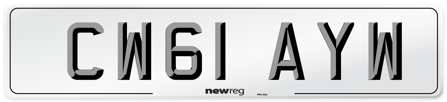 CW61 AYW Number Plate from New Reg